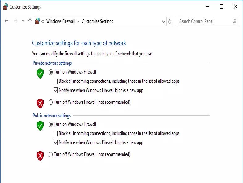 Firewall در ویندوز 10 3