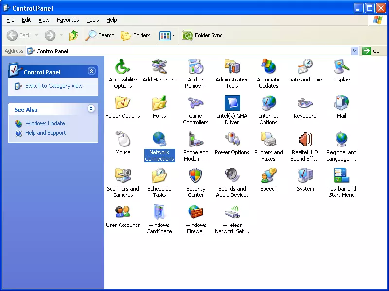 تنظیمات فعال کردن وایرلس در ویندوز XP